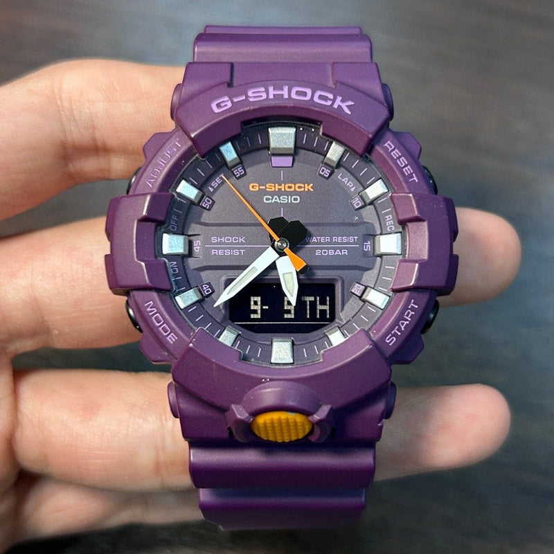 Pre Owned Casio G Shock GA 800SC 6A Purple Men Watch