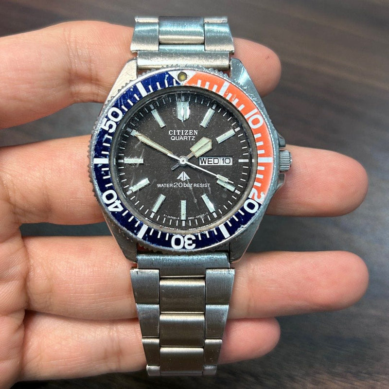 Pre Owned Citizen Vintage Promaster Pepsi 3802 451741 Quartz Watch