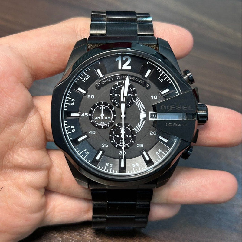 [Pre-Owned] Diesel Mega Chief DZ4283 Black Stainless Steel Quartz Chronograph Men Watch