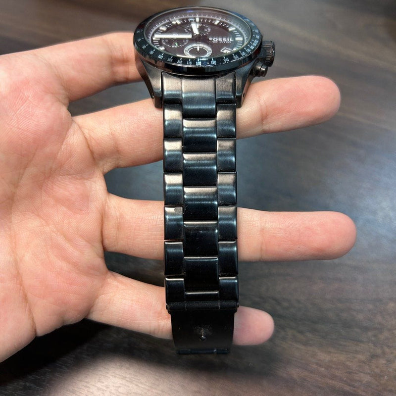 [Pre-Owned] Fossil Decker CH2601 Black Stainless Steel Quartz Chronograph Men Watch