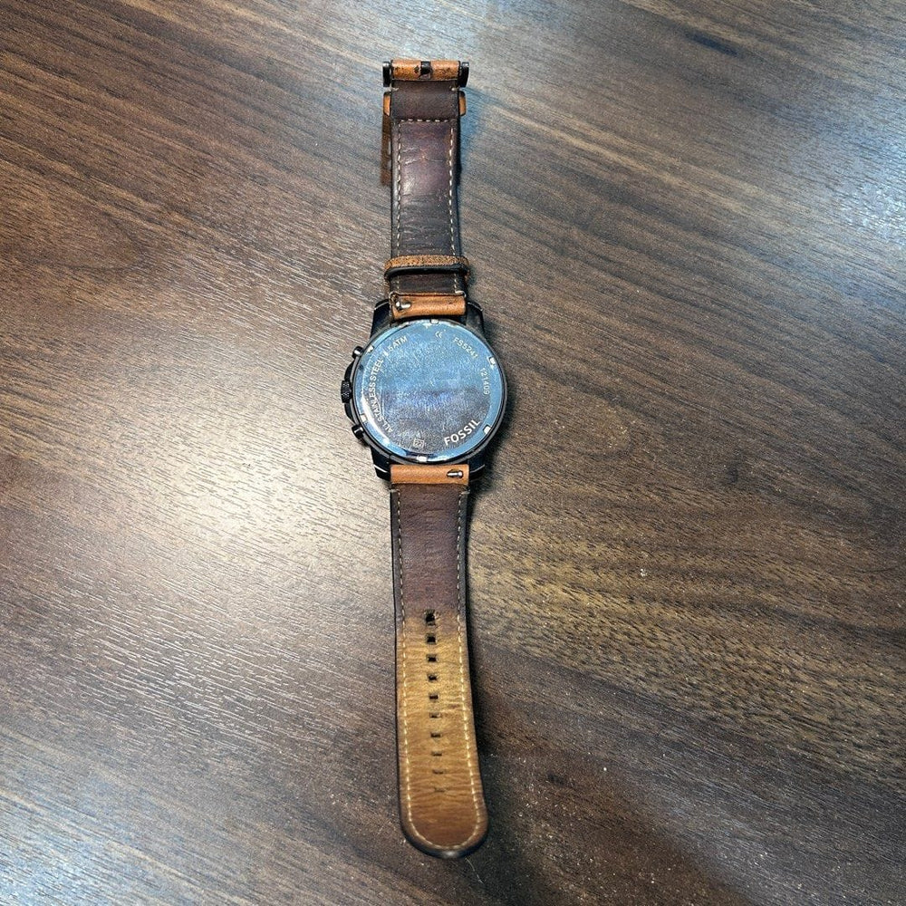 Pre-Owned] Fossil FS5241 Brown Leather Quartz Chronograph Men Watch