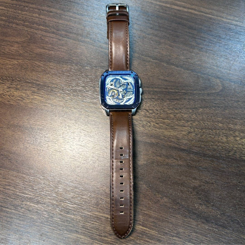 [Pre-Owned] Fossil Inscription ME3202 Brown Leather Automatic Men Watch