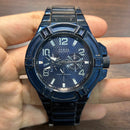 [Pre-Owned] Guess Rigor W0041G2 Blue Stainless Steel Quartz Men Watch