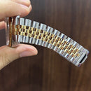 [Pre-Owned] Rolex Vintage Datejust 16013 18k Gold Champagne Linen Dial Watch