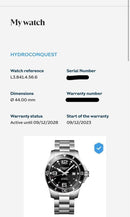 [Pre-Owned] Longines HydroConquest 44mm Black Automatic Men Diver Watch