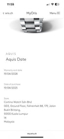 [Pre-Owned] Oris Aquis Date 43mm 7653 Automatic Men Diver Watch