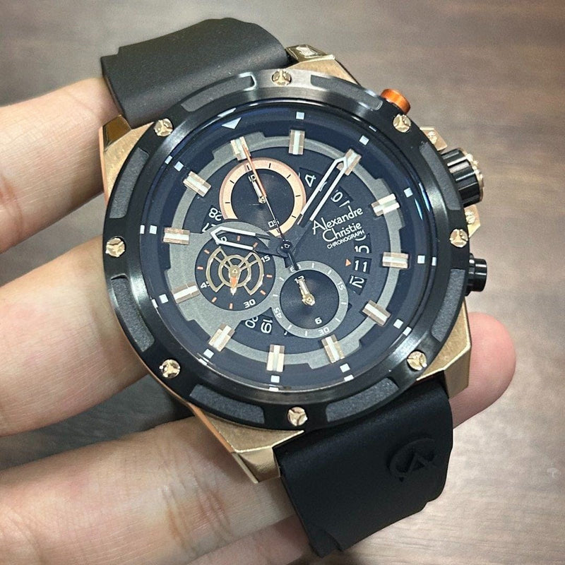 [Pre-Owned] Alexandre Christie AC 6506 MC Gold Quartz Chronograph Men Watch