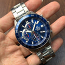 [Pre-Owned] Casio Edifice EFV-550D-2AV Blue Quartz Chronograph Men Watch