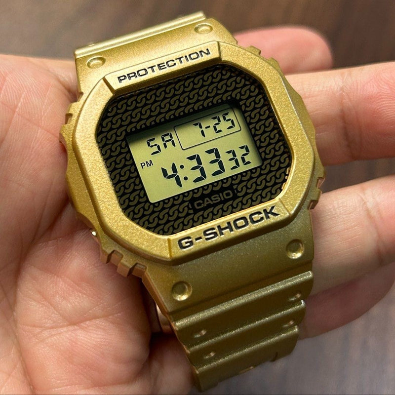 [Pre-Owned] Casio G-Shock DWE-5600HG-1 Hip-Hop Gold Chain Men Watch