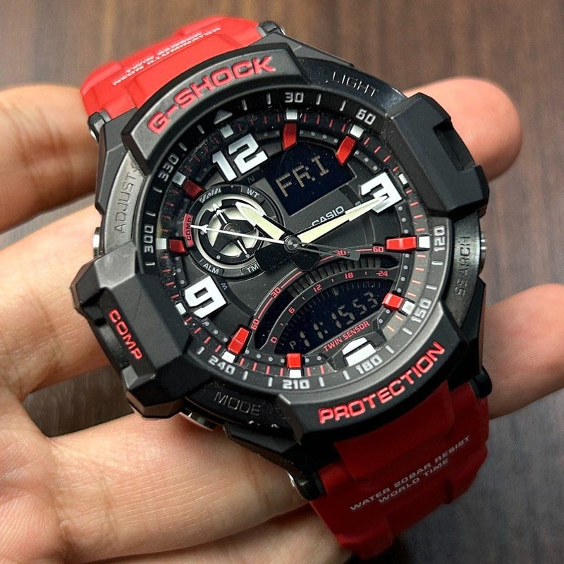 [Pre-Owned] Casio G-Shock Gravitymaster GA-1000-4B Red Twin Sensor Men Watch