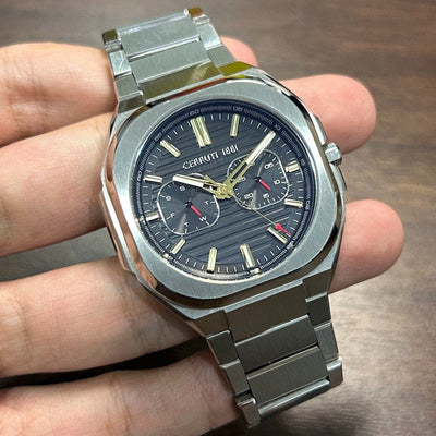 [Pre-Owned] Cerruti 1881 Leadri Sapphire Square Quartz Men Watch