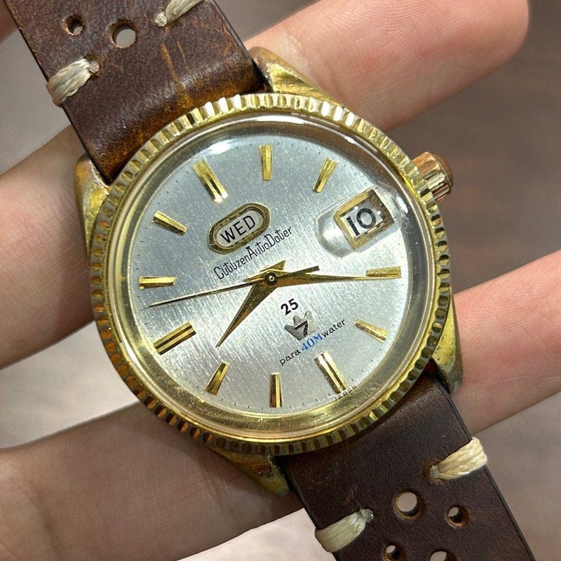 [Pre-Owned] Citizen Vintage Auto Dater Parawater ADSG 51302-Y Automatic Men Watch