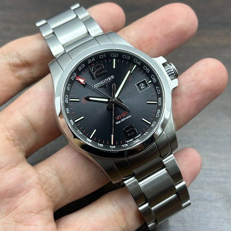 [Pre-Owned] Longines Conquest V.H.P. GMT 41mm Quartz Men Watch