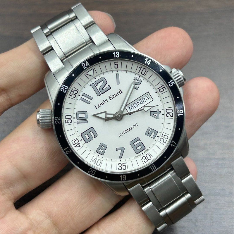 [Pre-Owned] Louis Erard La Sportive White Automatic Men Watch