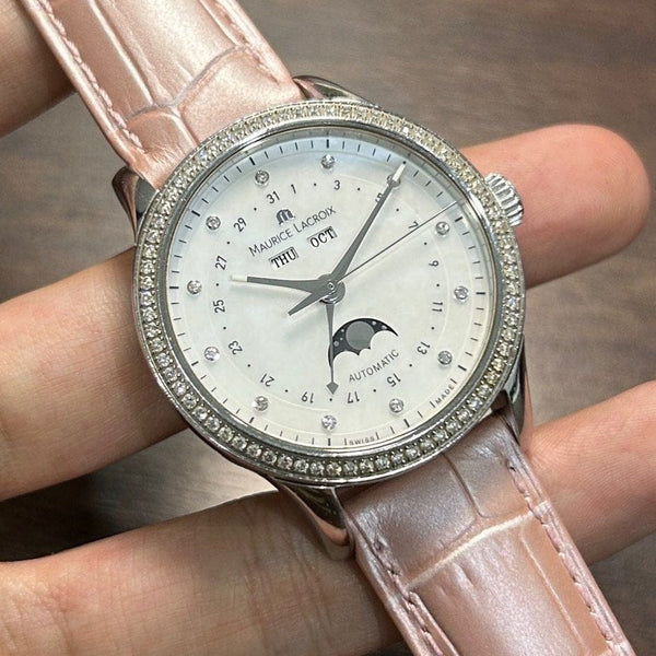 [Pre-Owned] Maurice Lacroix Les Classiques Phase de Lune LC6057 Diamonds Automatic Women Watch