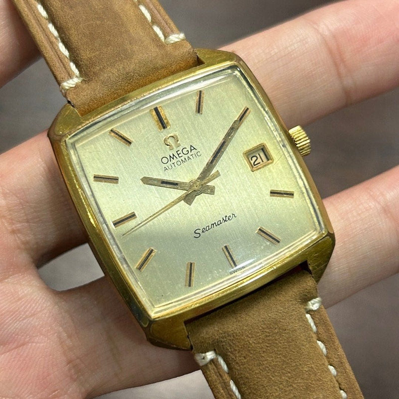 [Pre-Owned] Omega Vintage Seamaster TV 166.042 Square Automatic Men Watch