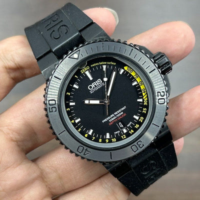 [Pre-Owned] Oris Aquis Depth Gauge Black DLC Automatic Men Diver Watch