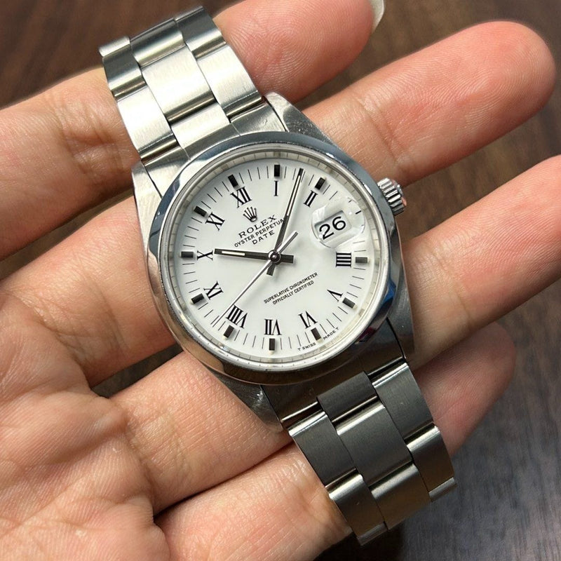 [Pre-Owned] Rolex Oyster Perpetual Date 15200 White Roman Automatic Unisex Watch
