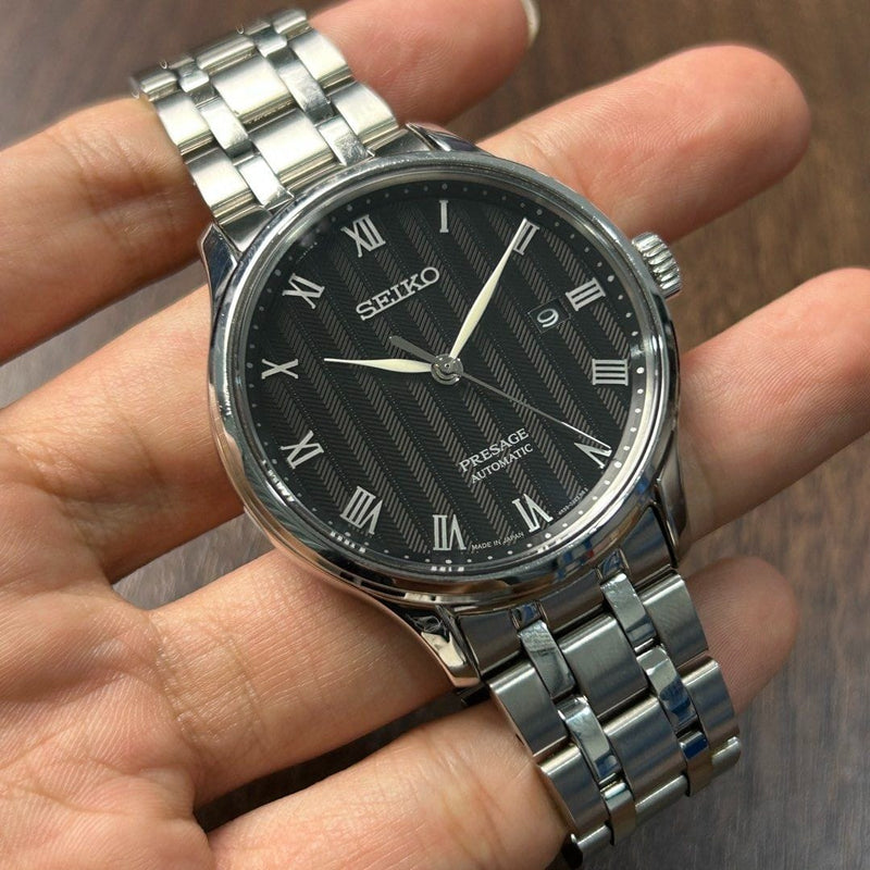 [Pre-Owned] Seiko Presage Japanese Garden SRPC81J1 Sapphire Black Automatic Men Watch