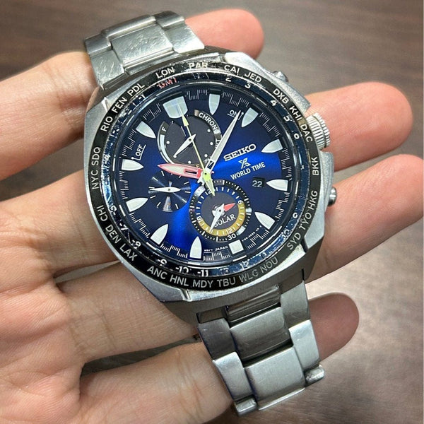 [Pre-Owned] Seiko Prospex World Time SSC549P1 Sapphire Solar Chronograph Men Watch