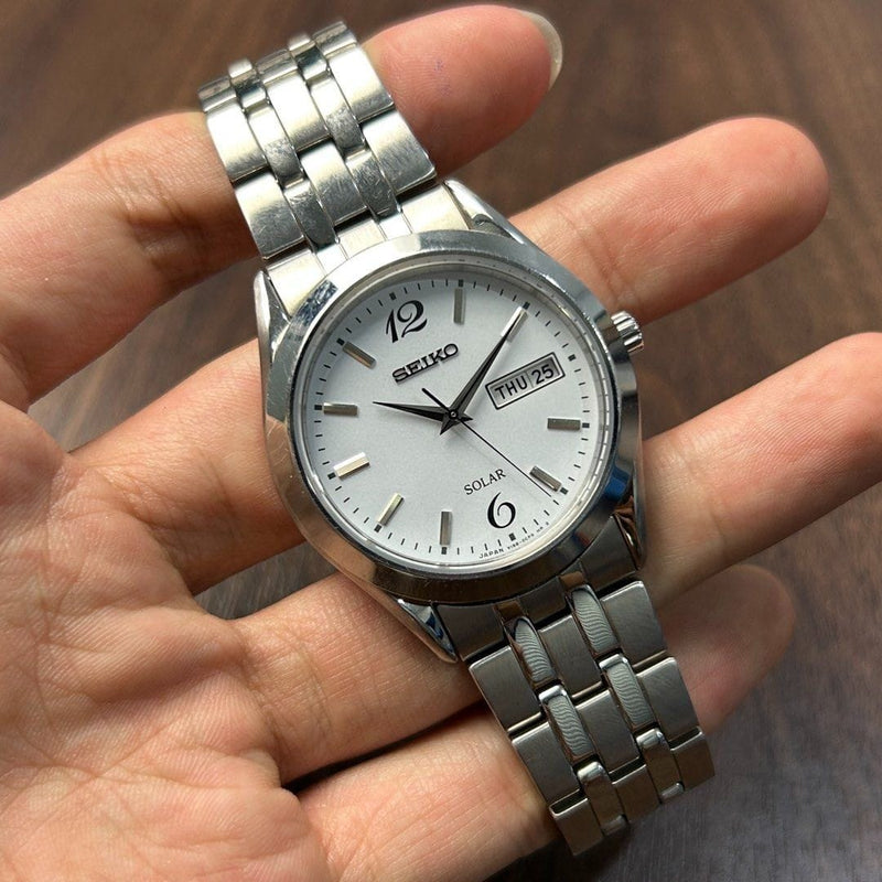 [Pre-Owned] Seiko SBPX079 JDM White Solar Men Watch