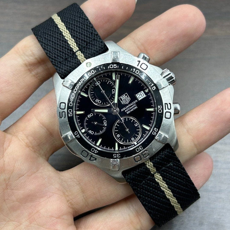 [Pre-Owned] Tag Heuer Aquaracer CAF2110 Black Automatic Chronograph Men Watch
