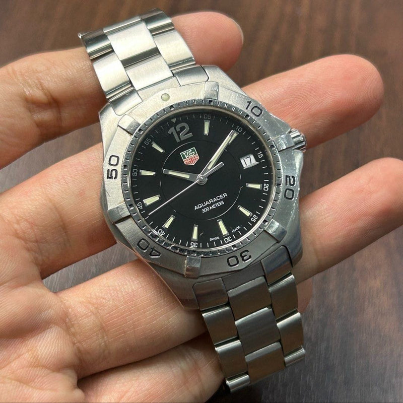 [Pre-Owned] Tag Heuer Aquaracer WAF1110 Black Quartz Men Watch