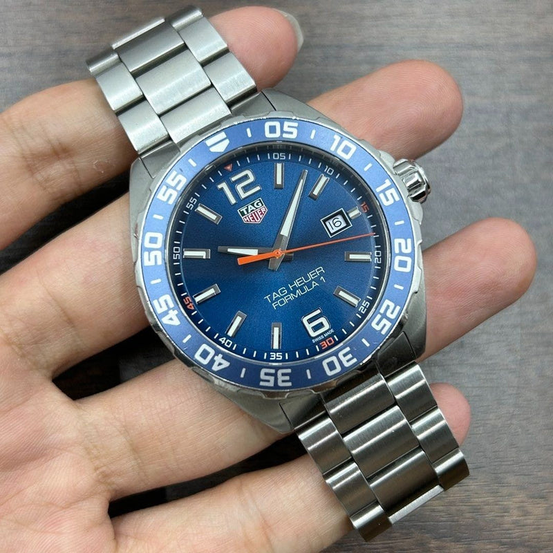 [Pre-Owned] Tag Heuer Formula 1 Date WAZ1010 Blue Quartz Men Watch