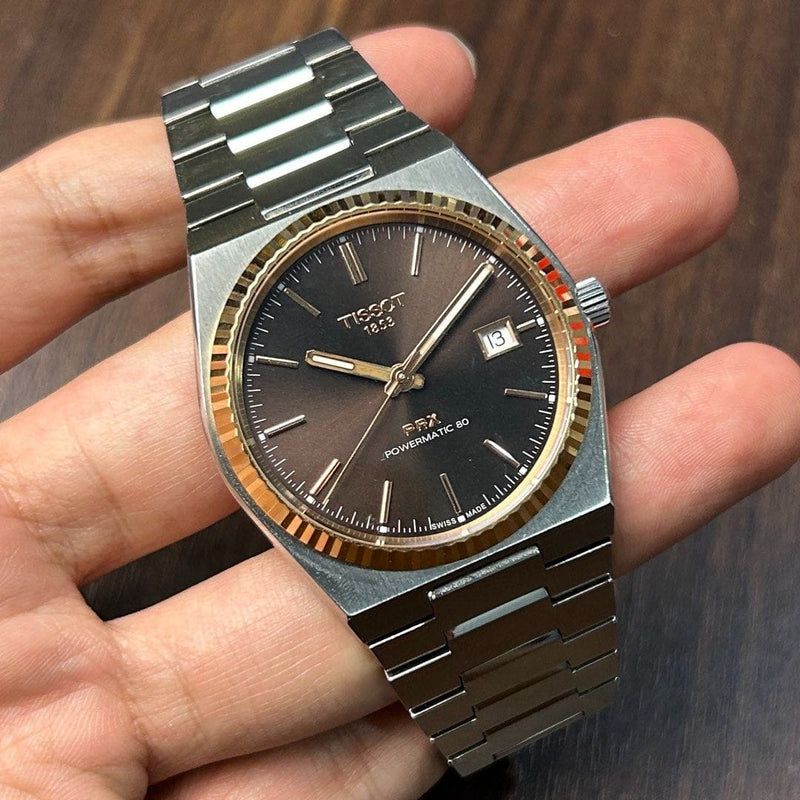 [Pre-Owned] Tissot PRX 18k Gold Bezel 40mm Automatic Men Watch