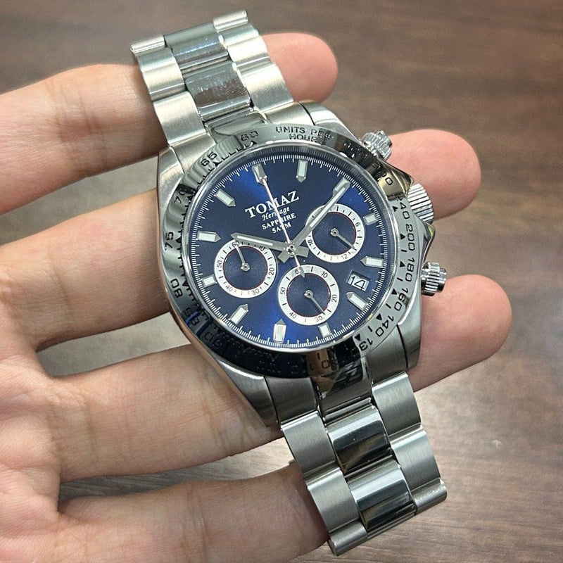 [Pre-Owned] Tomaz Heritage GR02-005 Blue Quartz Chronograph Men Watch