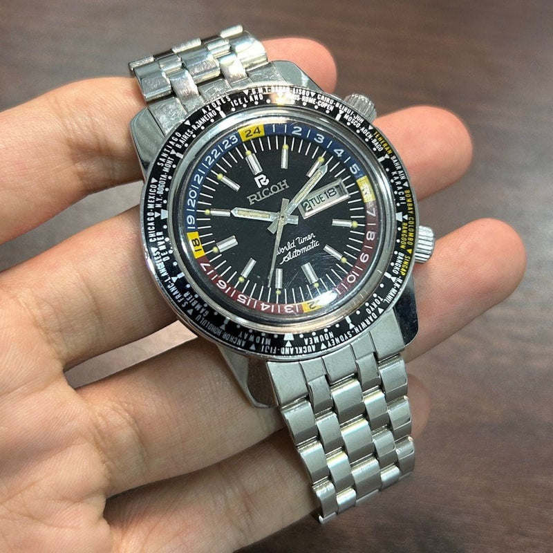 [Pre-Owned] Ricoh Vintage World Timer Automatic Men Watch
