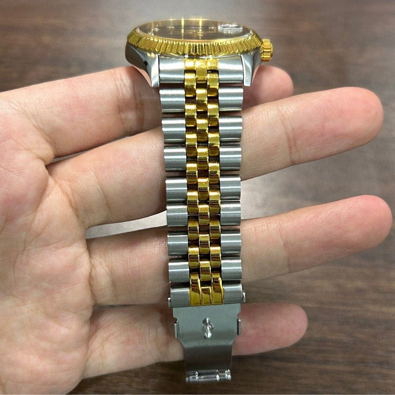 [Pre-Owned] Orient Day-Date SEV0J002B Sapphire Two-Tone Gold Men Watch