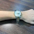 [Pre-Owned] J.Bovier Paris Two Tone Gold Sapphire Quartz Men Watch