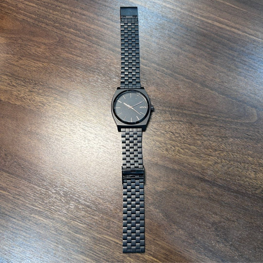 Pre-Owned] Nixon Time Teller All Black/ Rose Gold Quartz Men Watch