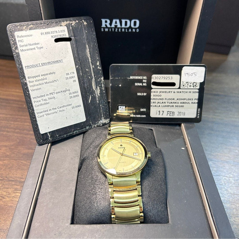 [Pre-Owned] Rado Centrix R30279253 Gold Stainless Steel Automatic Men Watch