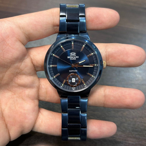 [Pre-Owned] Roscani Ethan 423 Sapphire Blue Stainless Steel Men Watch