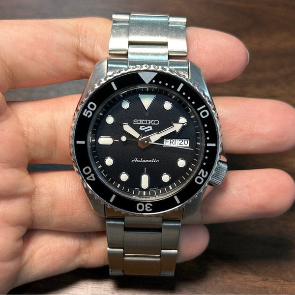 Pre-Owned] Seiko 5 Sports SRPD55K1 Black Dial Automatic Men Watch