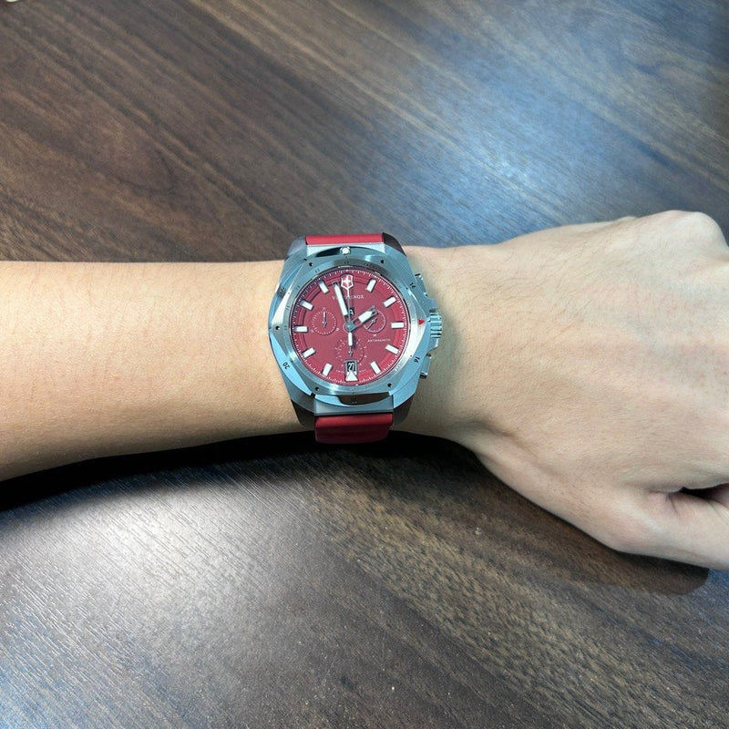 Rusty Pre-Owned] Victorinox I.N.O.X 241986 Red Quartz Chronograph Men Watch