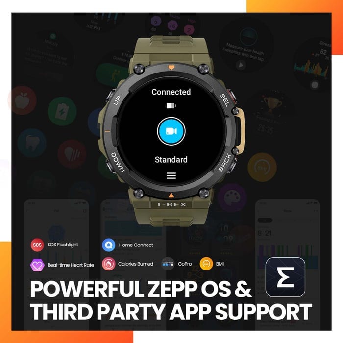 Amazfit T-REX 2 Fitness Smartwatch Apps Function