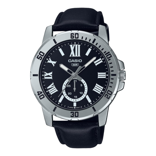 Casio Enticer MTP-VD200L-1B Black Leather Men Watch Malaysia