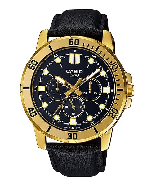 Casio Enticer MTP-VD300GL-1E Gold Leather Men Watch 