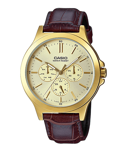 Casio Enticer MTP-V300GL-9A Leather Strap Unisex Watch Malaysia 
