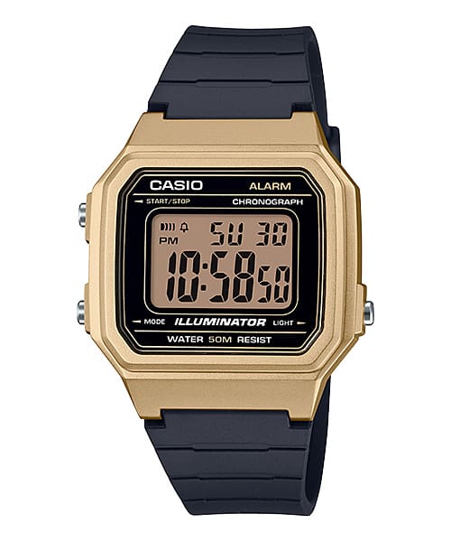 Casio Youth W-217HM-9AV Square Gold Digital Unisex Watch