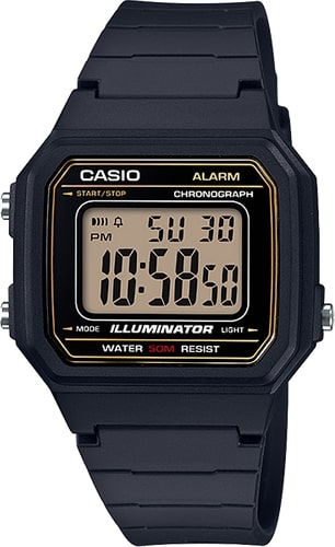 Casio Youth W-217H-9A Square Black Digital Unisex Watch