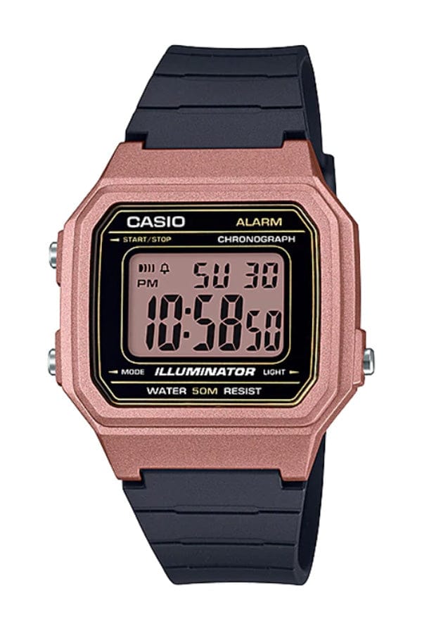 Casio Youth W-217HM-5A Square Rose Gold Digital Unisex Watch Malaysia