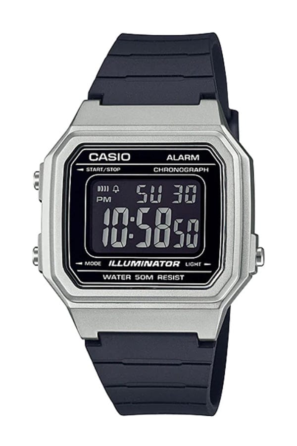 Casio Youth W-217HM-7B Square Silver Digital Unisex Watch