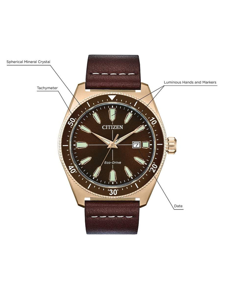 Citizen Eco-Drive AW1147-52L Brown Leather Men Watch Malaysia