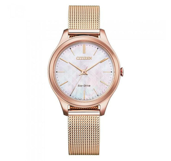 Citizen Eco-Drive EM0508-80Y Rose Gold Strap Women Watch Malaysia 