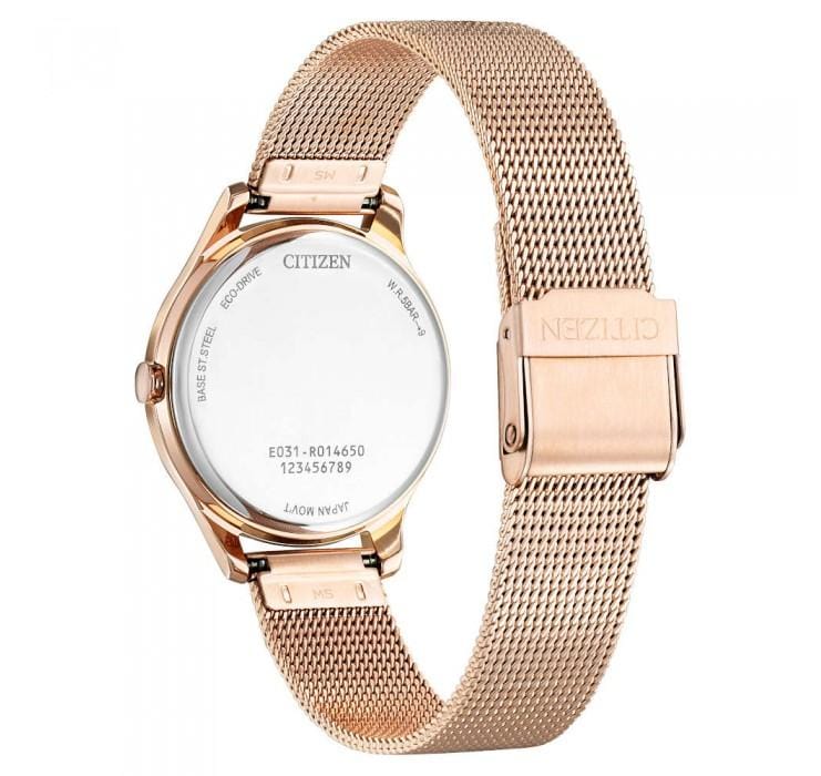 Citizen Eco-Drive EM0508-80Y Rose Gold Strap Women Watch Malaysia 
