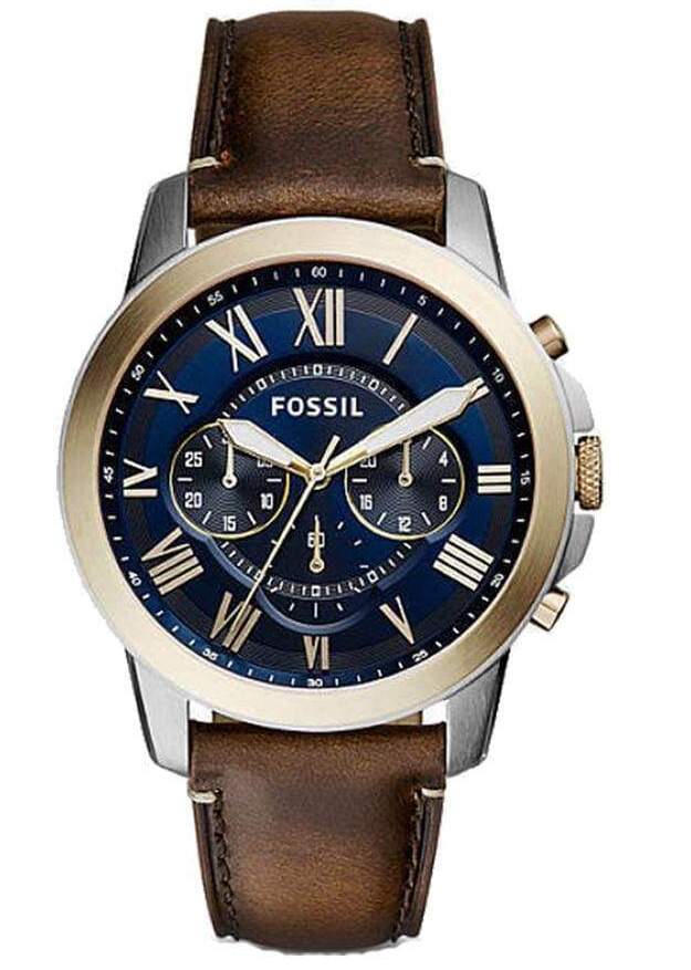 Fossil Grants FS5150 Chronograph Brown Leather Men Watch Malaysia